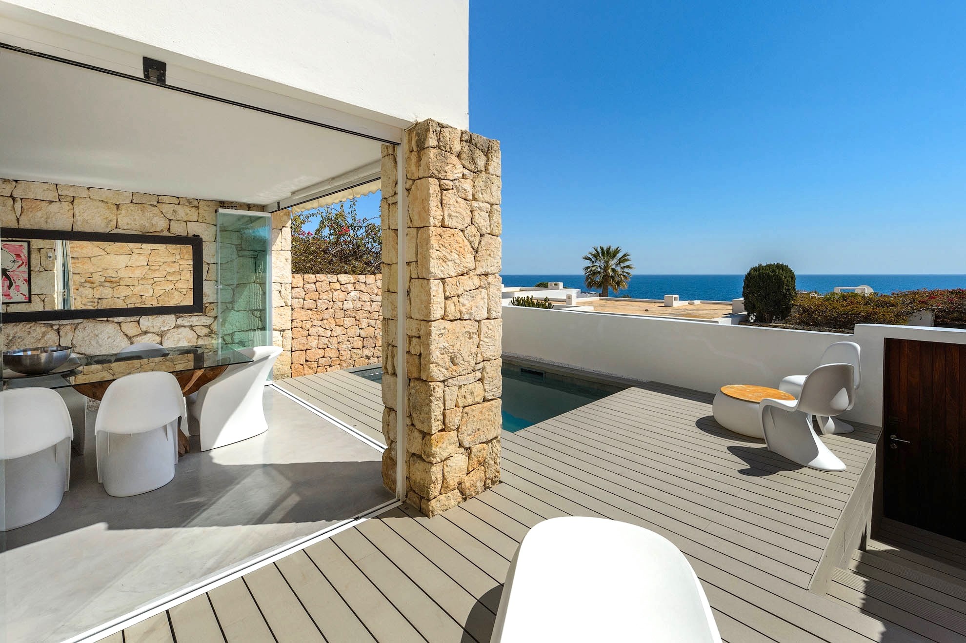 rijk cap abstract Schitterend Ibiza stijl appartment met groot terras, privé zwembad en super  zeezicht