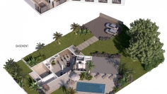 Schitterende Ibiza stijl villa in aanbouw op groot perceel vlakbij Santa Getrudis