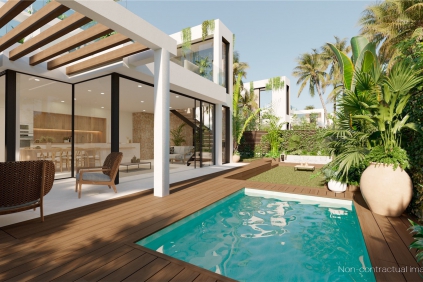 Stunning new build Ibiza villas located just 200 m from the beach